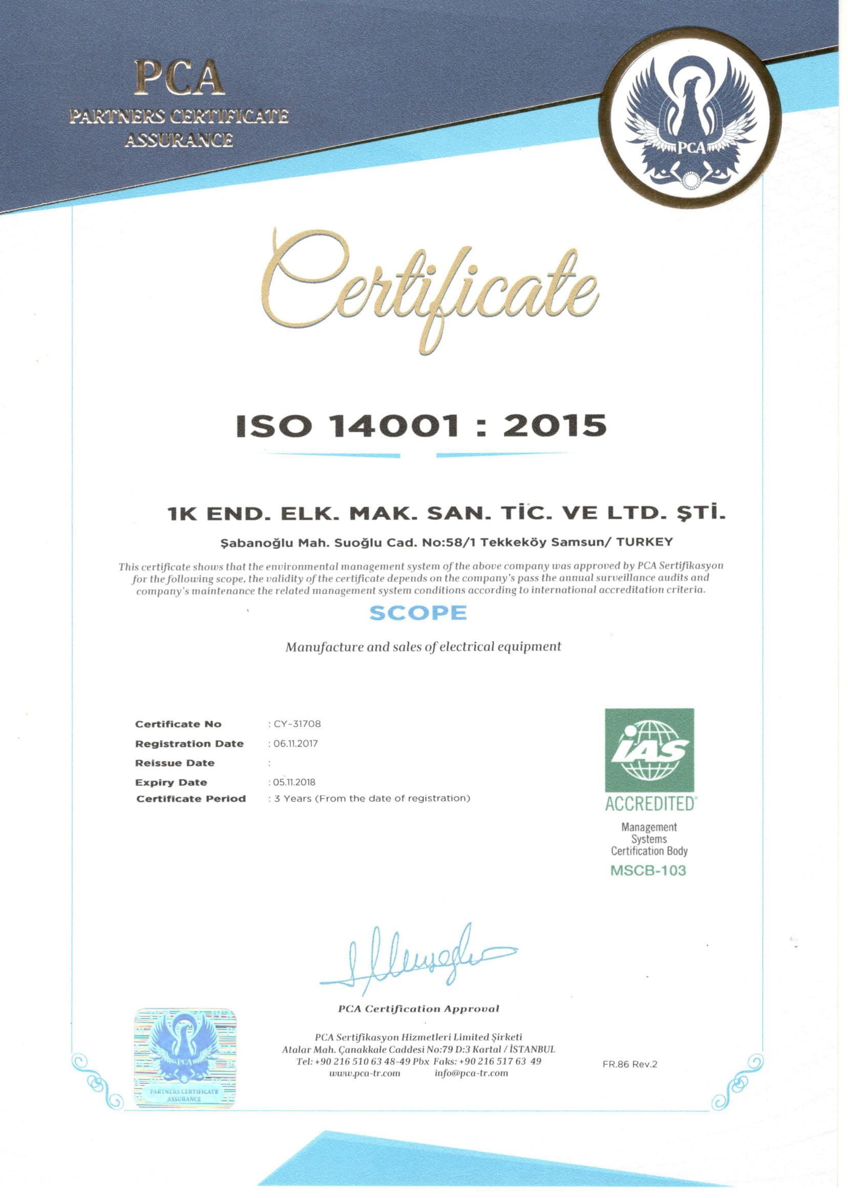 ISO 14001 İNGİLİZCE